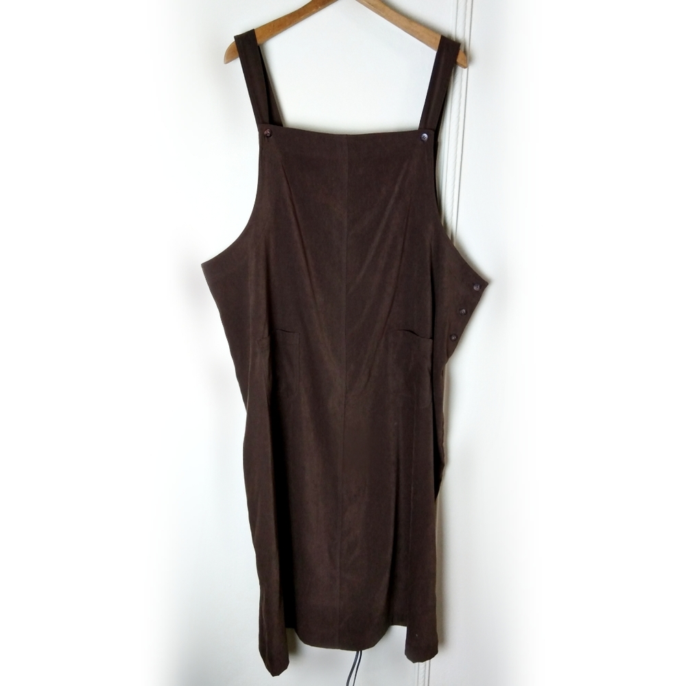 WhiteStag Maxi Bib Dress Shift Chocolate Button